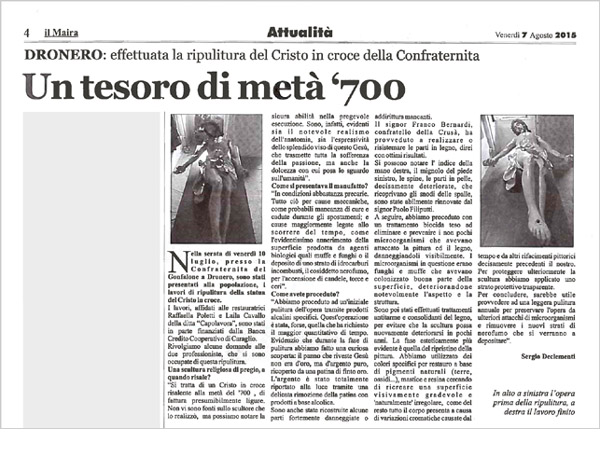 Il Maira - Restauro di un tesoro di metà 700, Dronero (Cuneo)